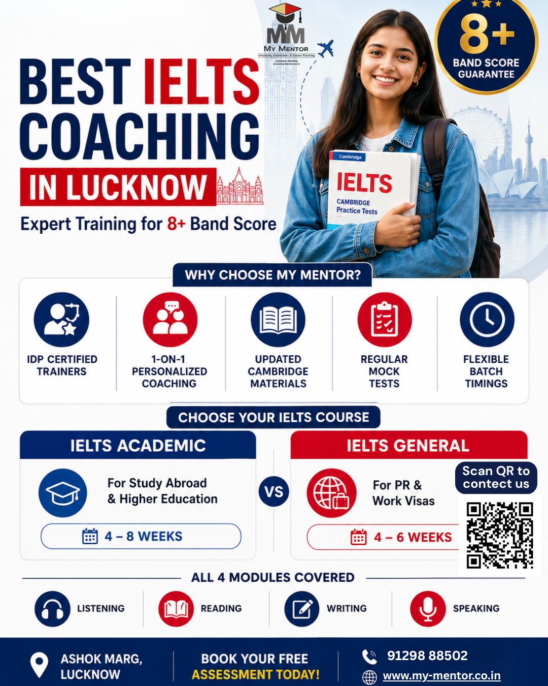 Student preparing for IELTS at My Mentor, the best IELTS coaching institute in Lucknow with expert trainers and personalized classes.